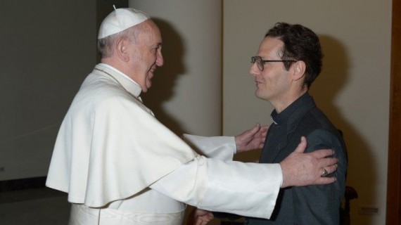  Fr Renzo De Luca SJ with Pope Francis on 18 March 2014  