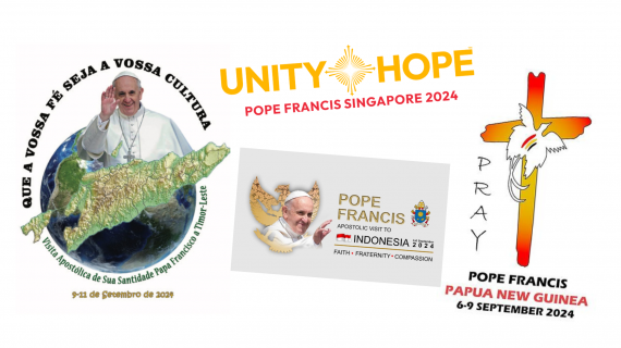 The four logos for Pope Francis Apostolic Journey to Asia and Oceania