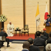 Pope Francis meets with authorities and members of the diplomatic corps, Tokyo (Vatican Media)