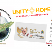 The four logos for Pope Francis Apostolic Journey to Asia and Oceania