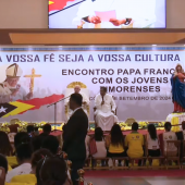 Pope Francis spoke with young people and encouraged them to take responsibility and lead the future of their nation in Tasi-Tolu, Dili, Timor-Leste, on September 11, 2024. (Photo: Vatican News)