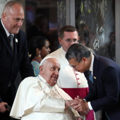 Pope Francis arrives in Singapore, during the last leg of his apostolic visit to Asia, in Singapore, September 11, 2024. (Photo: Ministry of Digital Development and Information (MDDI)